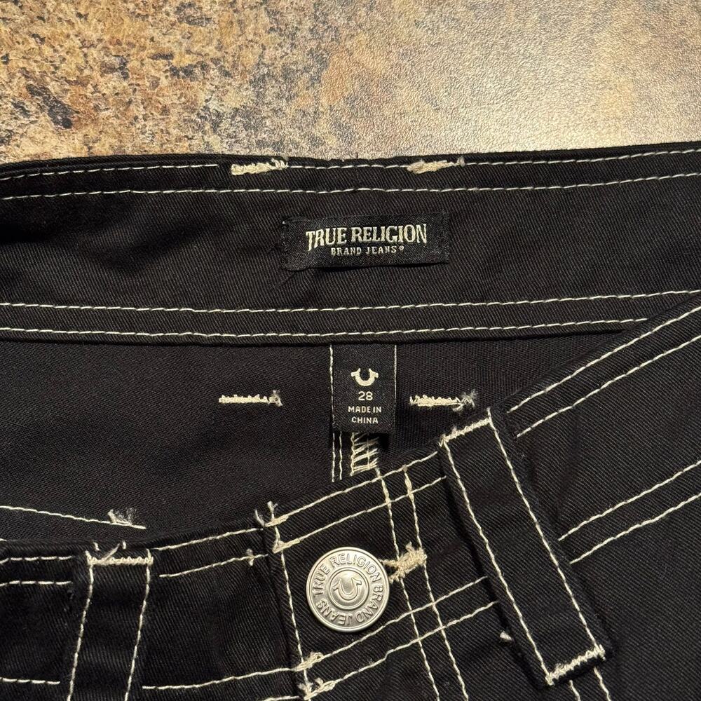 NWT True Religion Pants Military Cargo Y2K Gorpcore Grunge 90s Utility Black 28 - Picture 2 of 6